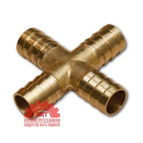 Переходник на шланг (крестовина, латунь) X-обр. 6*6*6мм AIRKRAFT E102-7-1