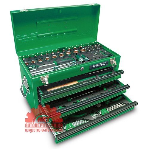 Ящик для інструментів, 3 секції, 99 одиниць.  TOPTUL GCAZ0038